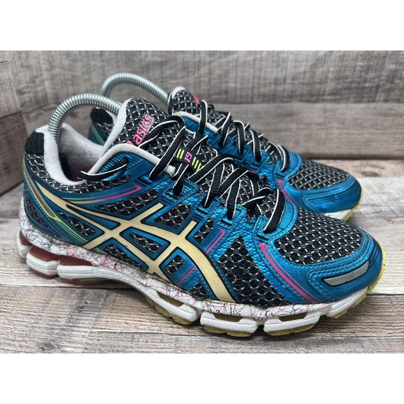 Asics Gel Kayano 19 T392N Blue Athletic Running Training Women Sz 8.5 Preowned - Picture 4 of 11